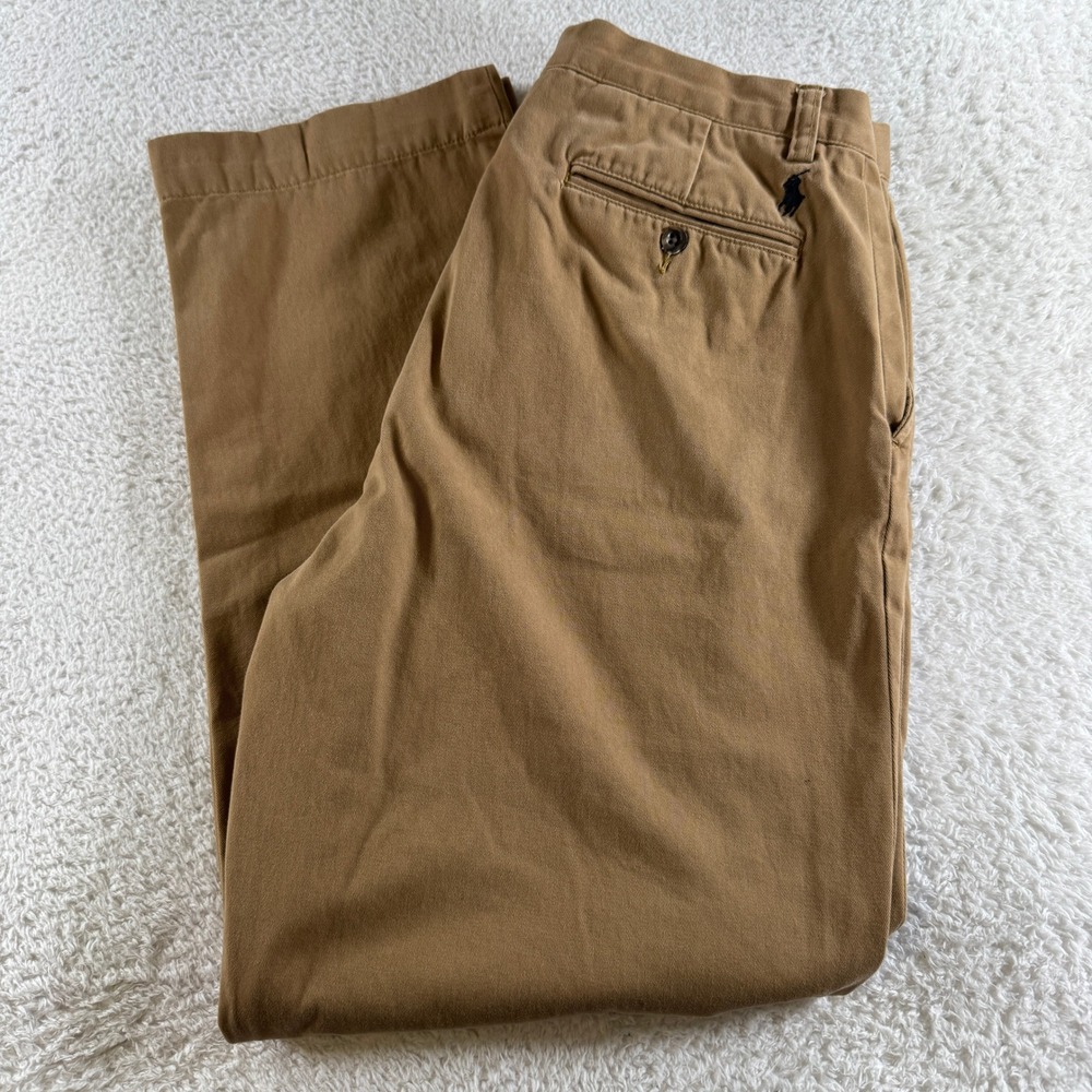 Vintage Polo Ralph Lauren Prospect Pant Men's 33x30 Tan‎ Chino Preppy Clean